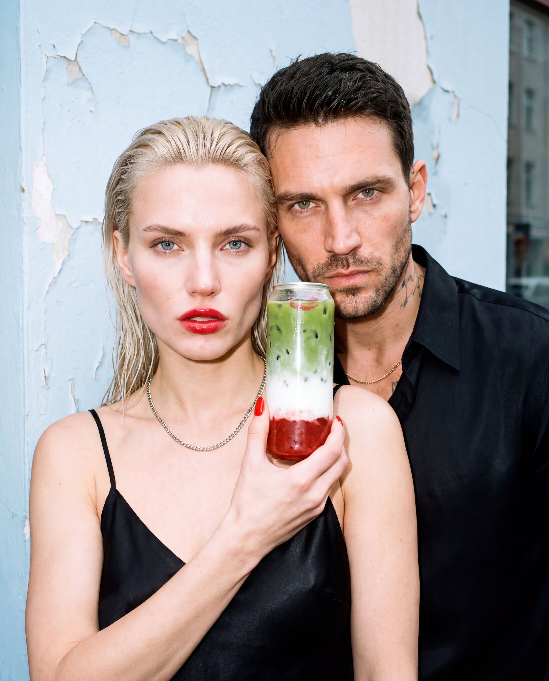 Mila und Dario mit heißen und eisgekühlten NOYS Matcha Drinks